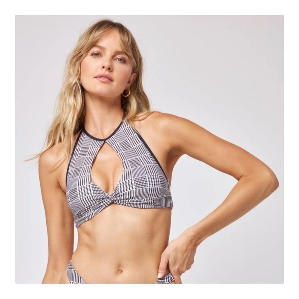 L*Space Jessy Bikini Top in Best Ever Plaid NWOT